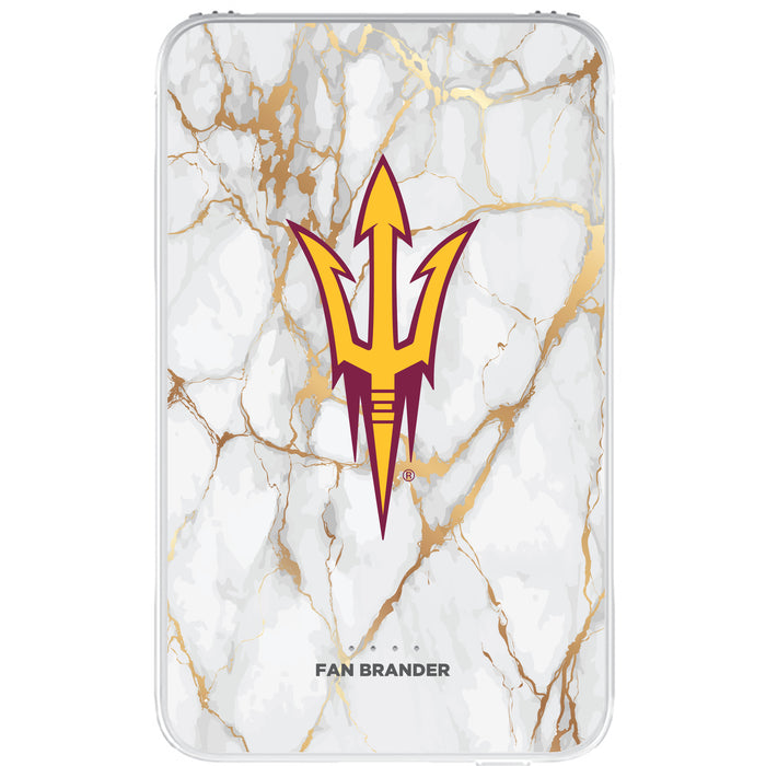 Fan Brander 10,000 mAh Portable Power Bank with Arizona State Sun Devils Whate Marble Design