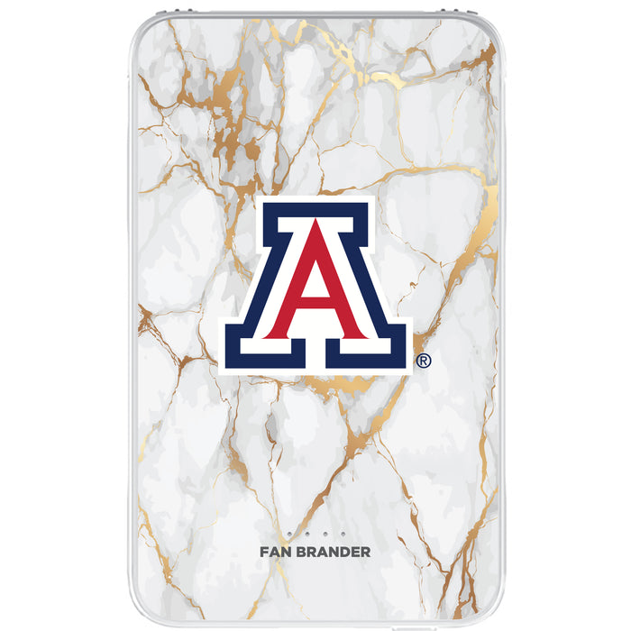 Fan Brander 10,000 mAh Portable Power Bank with Arizona Wildcats Whate Marble Design