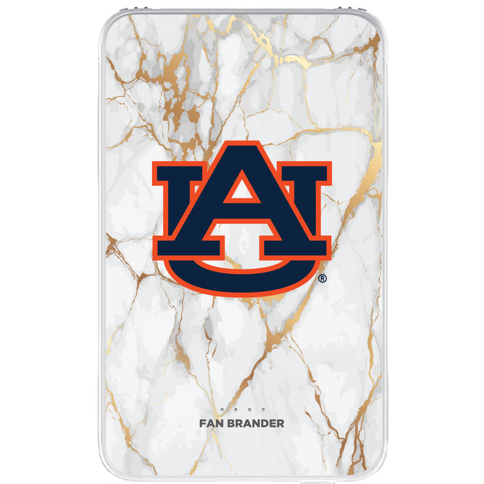 Fan Brander 10,000 mAh Portable Power Bank with Auburn Tigers Whate Marble Design
