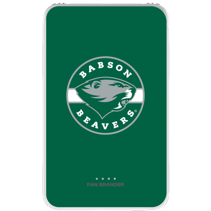 Fan Brander 10,000 mAh Portable Power Bank with Babson University Primary Logo on Team Background