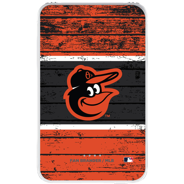 Fan Brander 10,000 mAh Portable Power Bank with Baltimore Orioles Primary Logo on Wood Design