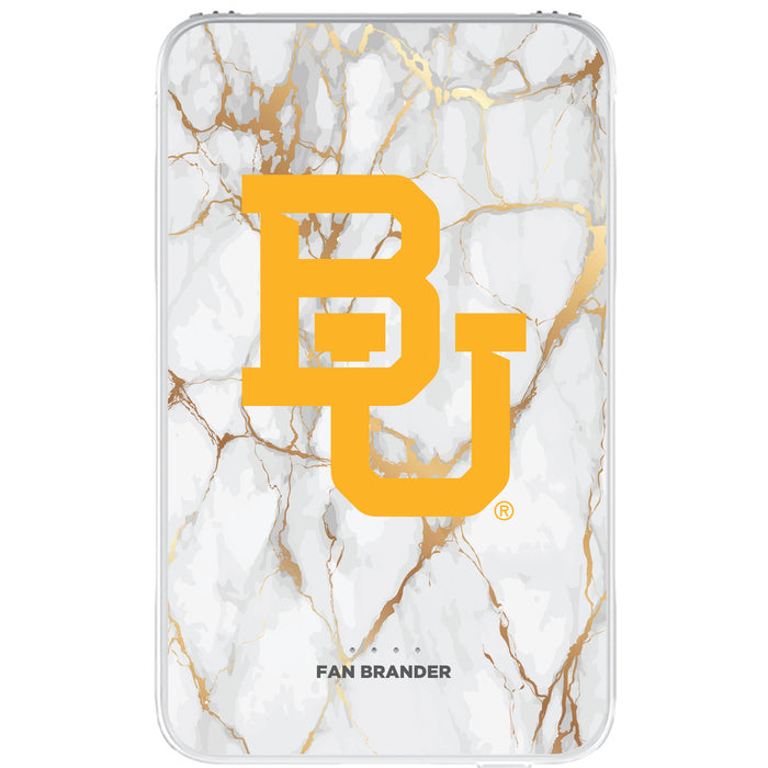 Fan Brander 10,000 mAh Portable Power Bank with Baylor Bears Whate Marble Design