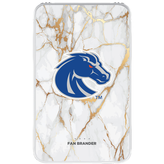 Fan Brander 10,000 mAh Portable Power Bank with Boise State Broncos Whate Marble Design