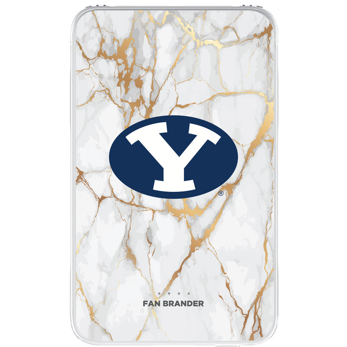 Fan Brander 10,000 mAh Portable Power Bank with Brigham Young Cougars Whate Marble Design