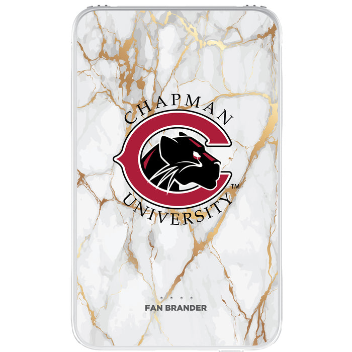 Fan Brander 10,000 mAh Portable Power Bank with Chapman Univ Panthers Whate Marble Design