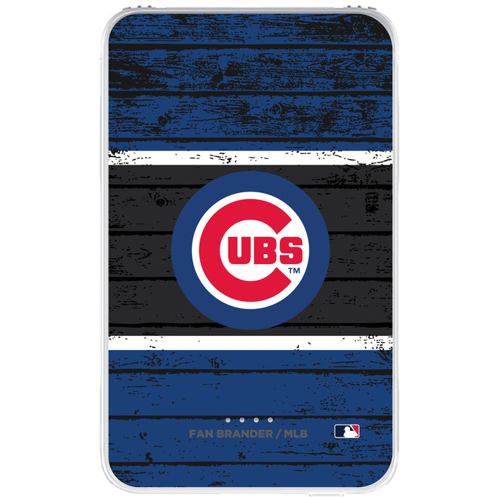 Fan Brander 10,000 mAh Portable Power Bank with Chicago Cubs Primary Logo on Wood Design