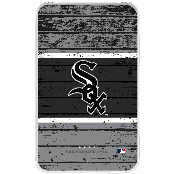 Fan Brander 10,000 mAh Portable Power Bank with Chicago White Sox Primary Logo on Wood Design