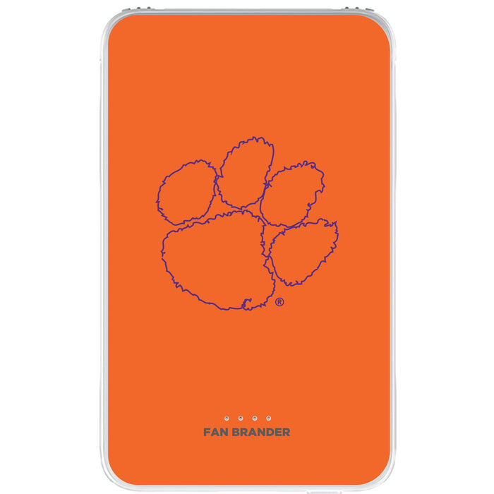 Fan Brander 10,000 mAh Portable Power Bank with Clemson Tigers Primary Logo on Team Background