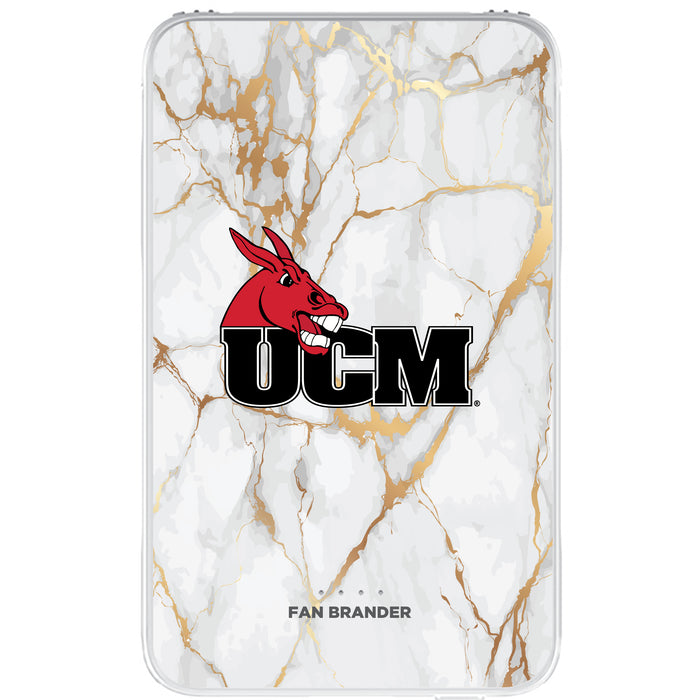 Fan Brander 10,000 mAh Portable Power Bank with Central Missouri Mules Whate Marble Design