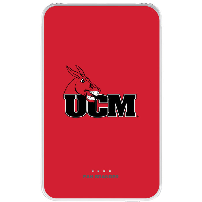 Fan Brander 10,000 mAh Portable Power Bank with Central Missouri Mules Primary Logo on Team Background