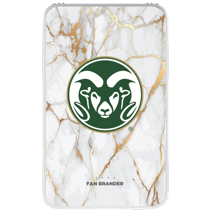 Fan Brander 10,000 mAh Portable Power Bank with Colorado State Rams Whate Marble Design