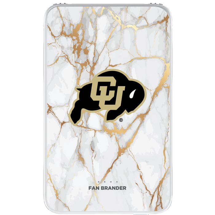 Fan Brander 10,000 mAh Portable Power Bank with Colorado Buffaloes Whate Marble Design