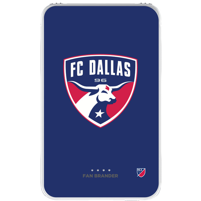 Fan Brander 10,000 mAh Portable Power Bank with FC Dallas Primary Logo on Team Background