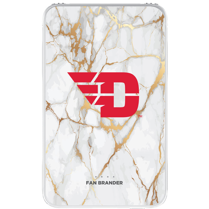Fan Brander 10,000 mAh Portable Power Bank with Dayton Flyers Whate Marble Design