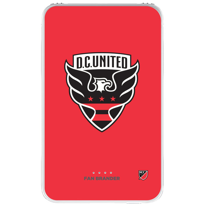 Fan Brander 10,000 mAh Portable Power Bank with D.C. United Primary Logo on Team Background