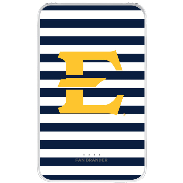 Fan Brander 10,000 mAh Portable Power Bank with Eastern Tennessee State Buccaneers Stripes Design