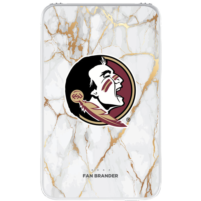 Fan Brander 10,000 mAh Portable Power Bank with Florida State Seminoles Whate Marble Design