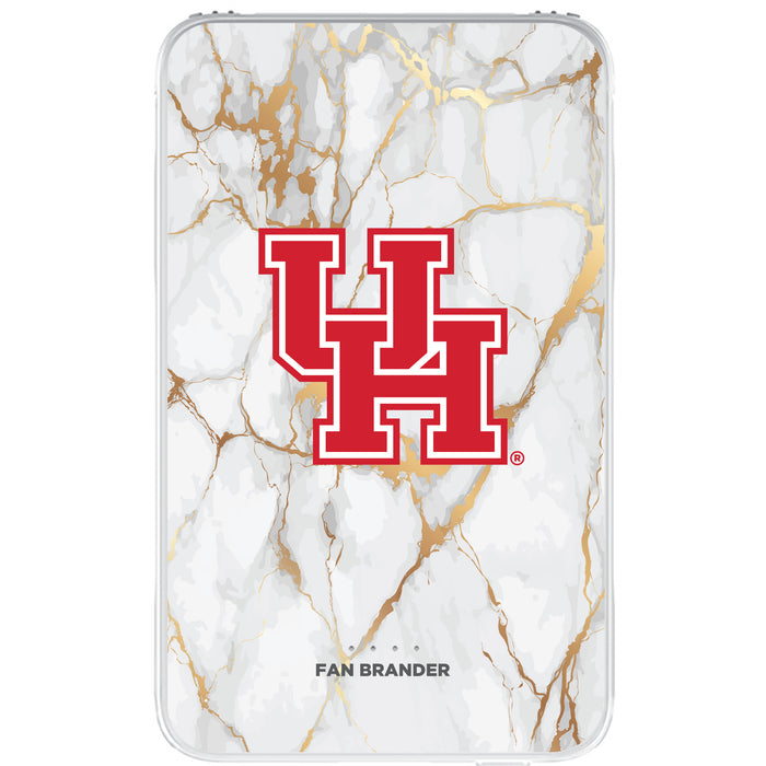 Fan Brander 10,000 mAh Portable Power Bank with Houston Cougars Whate Marble Design