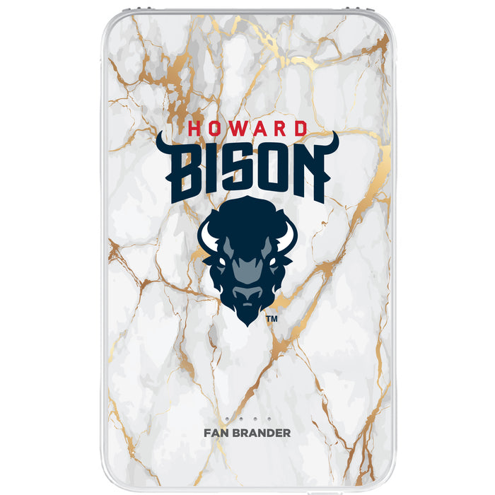 Fan Brander 10,000 mAh Portable Power Bank with Howard Bison Whate Marble Design