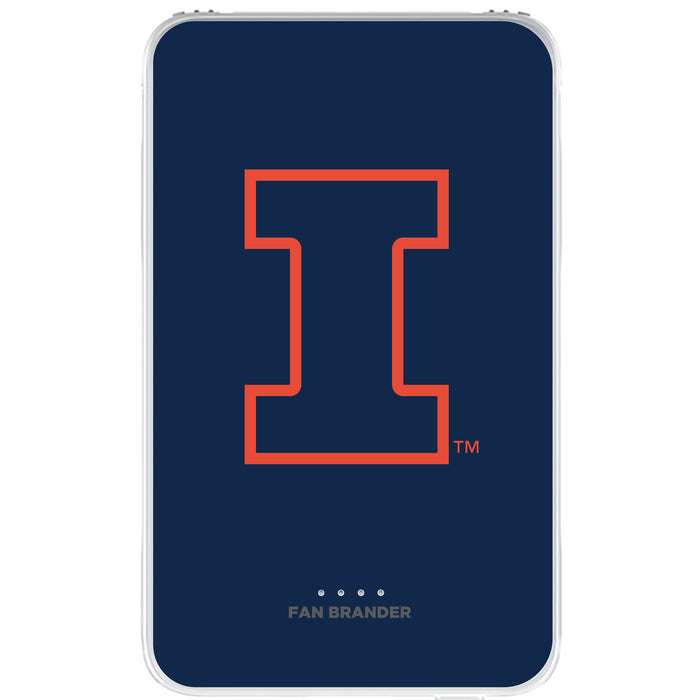 Fan Brander 10,000 mAh Portable Power Bank with Illinois Fighting Illini Primary Logo on Team Background