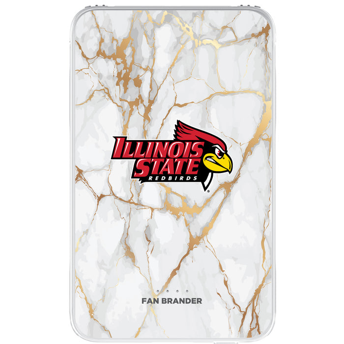 Fan Brander 10,000 mAh Portable Power Bank with Illinois State Redbirds Whate Marble Design