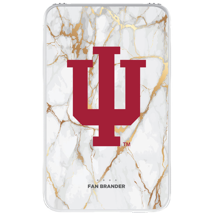 Fan Brander 10,000 mAh Portable Power Bank with Indiana Hoosiers Whate Marble Design
