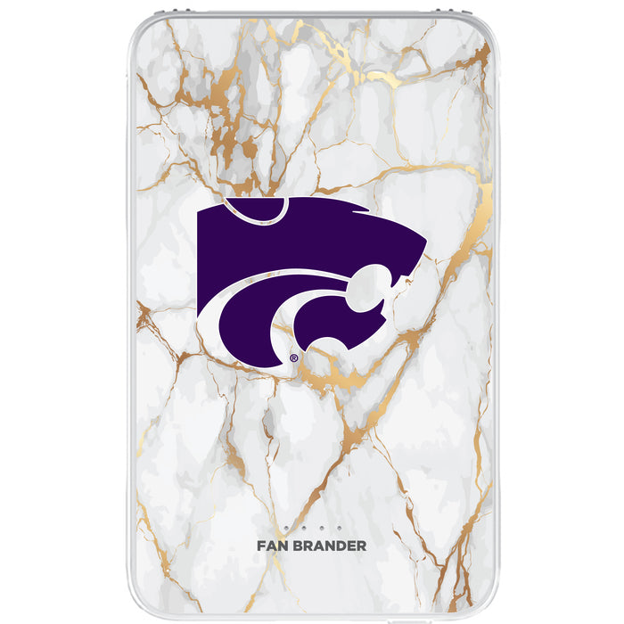 Fan Brander 10,000 mAh Portable Power Bank with Kansas State Wildcats Whate Marble Design