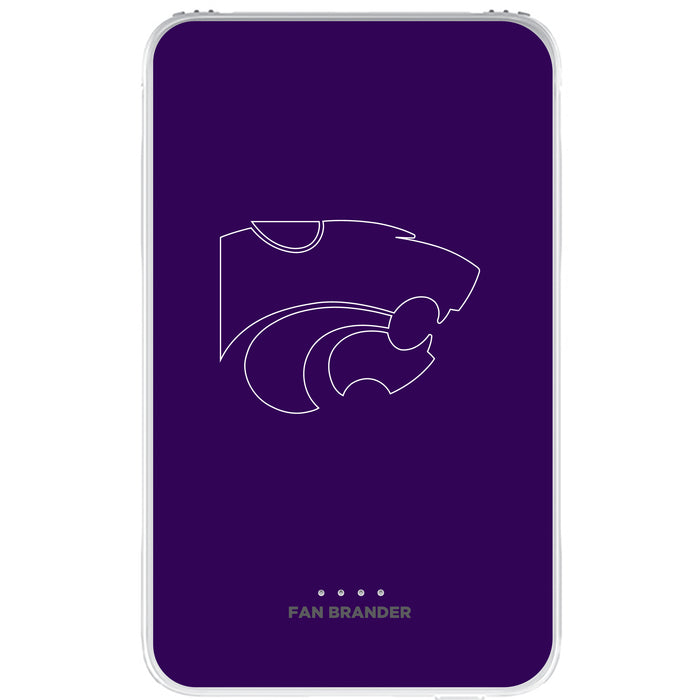 Fan Brander 10,000 mAh Portable Power Bank with Kansas State Wildcats Primary Logo on Team Background