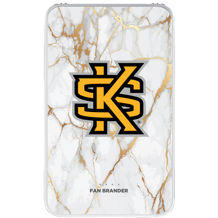 Fan Brander 10,000 mAh Portable Power Bank with Kennesaw State Owls Whate Marble Design