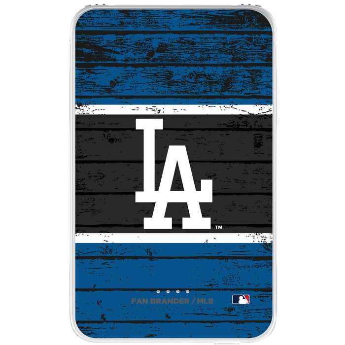 Fan Brander 10,000 mAh Portable Power Bank with Los Angeles Dodgers Primary Logo on Wood Design