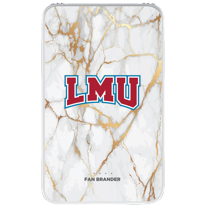 Fan Brander 10,000 mAh Portable Power Bank with Loyola Marymount University Lions Whate Marble Design