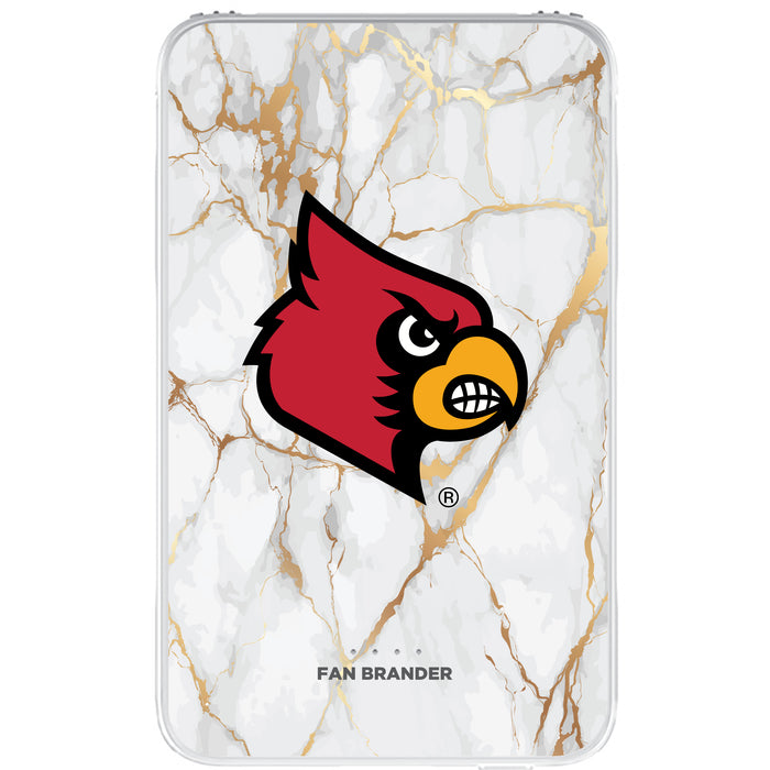Fan Brander 10,000 mAh Portable Power Bank with Louisville Cardinals Whate Marble Design
