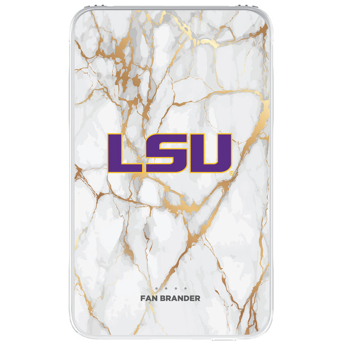 Fan Brander 10,000 mAh Portable Power Bank with LSU Tigers Whate Marble Design