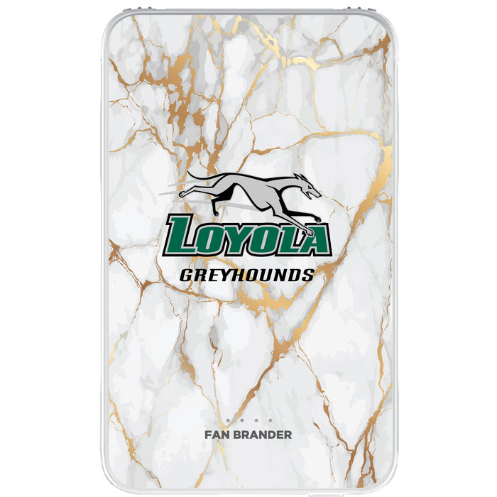 Fan Brander 10,000 mAh Portable Power Bank with Loyola Univ Of Maryland Hounds Whate Marble Design