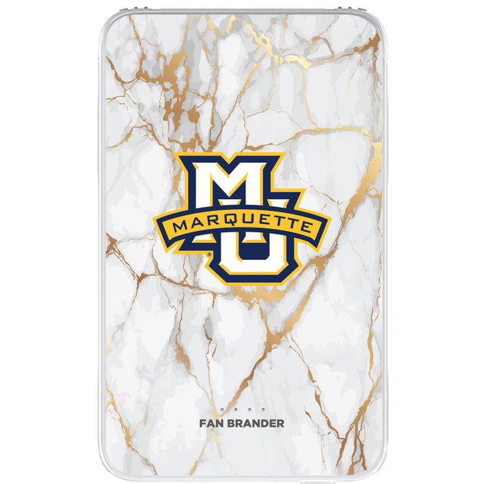 Fan Brander 10,000 mAh Portable Power Bank with Marquette Golden Eagles Whate Marble Design
