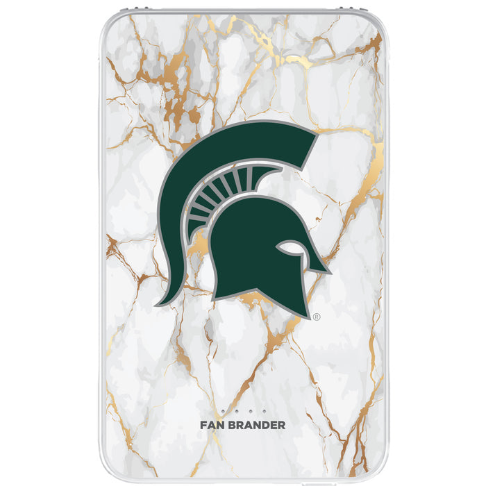 Fan Brander 10,000 mAh Portable Power Bank with Michigan State Spartans Whate Marble Design