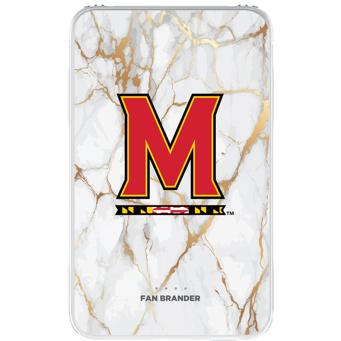 Fan Brander 10,000 mAh Portable Power Bank with Maryland Terrapins Whate Marble Design