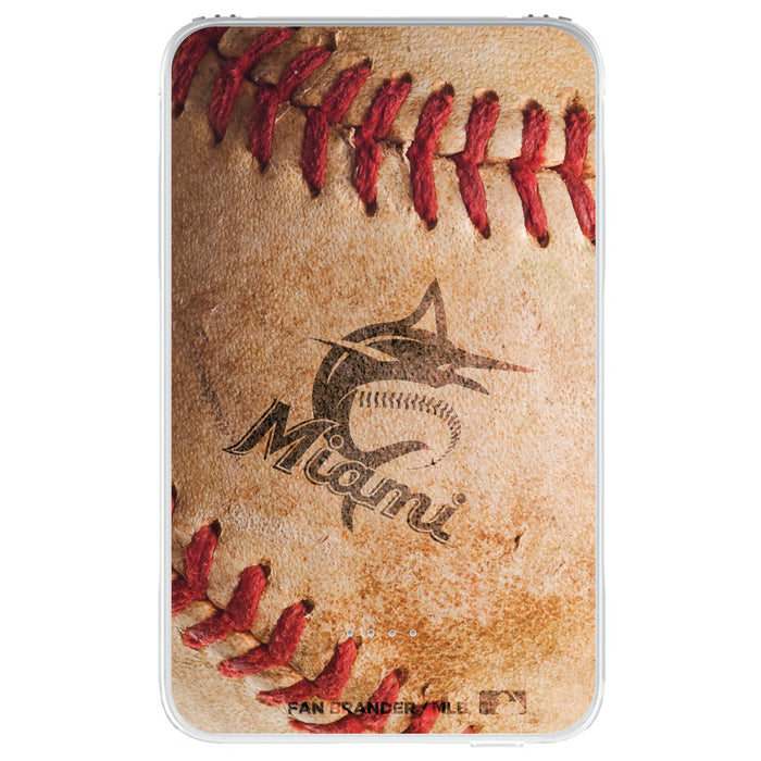 Fan Brander 10,000 mAh Portable Power Bank with Miami Marlins Primary Logo with Baseball Design