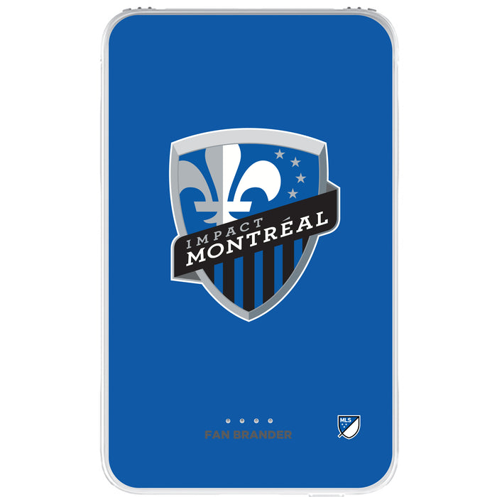 Fan Brander 10,000 mAh Portable Power Bank with Montreal Impact Primary Logo on Team Background