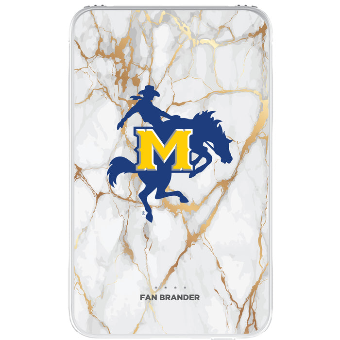 Fan Brander 10,000 mAh Portable Power Bank with McNeese State Cowboys Whate Marble Design
