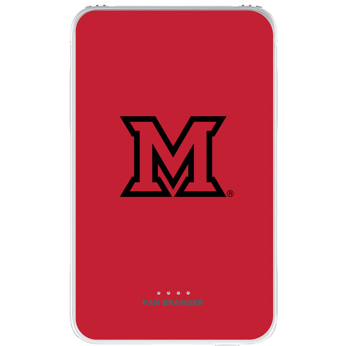 Fan Brander 10,000 mAh Portable Power Bank with Miami University RedHawks Primary Logo on Team Background