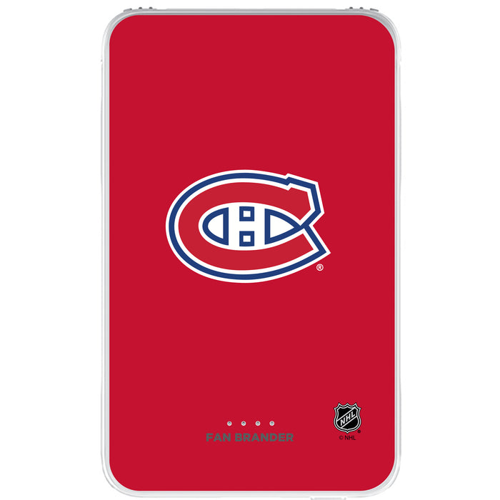 Fan Brander 10,000 mAh Portable Power Bank with Montreal Canadiens Primary Logo on Team Background