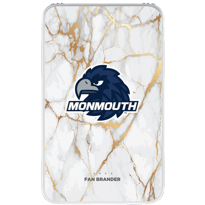 Fan Brander 10,000 mAh Portable Power Bank with Monmouth Hawks Whate Marble Design
