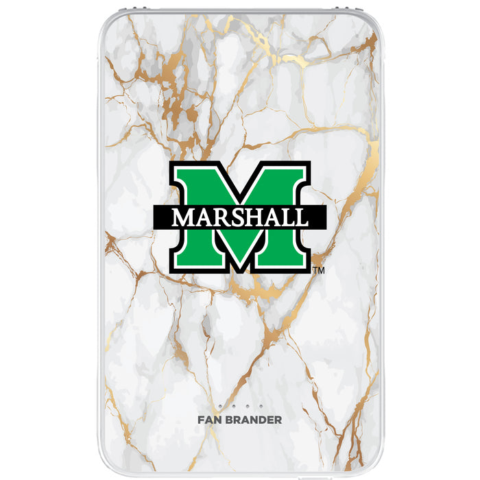 Fan Brander 10,000 mAh Portable Power Bank with Marshall Thundering Herd Whate Marble Design