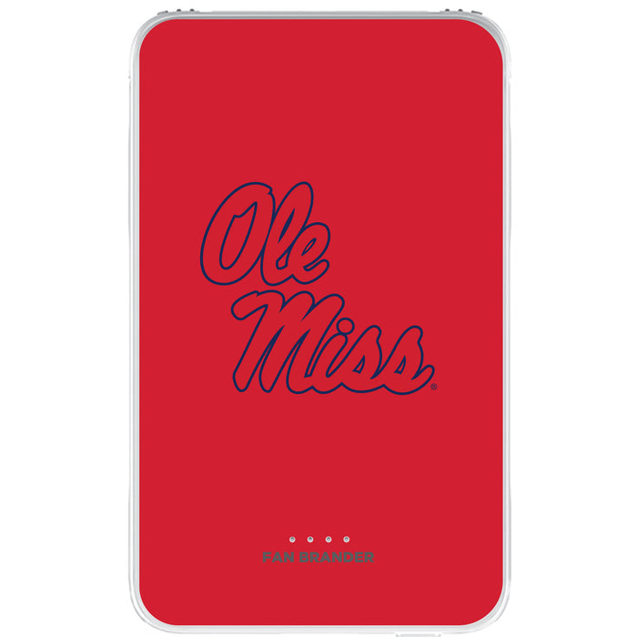 Fan Brander 10,000 mAh Portable Power Bank with Mississippi Ole Miss Primary Logo on Team Background