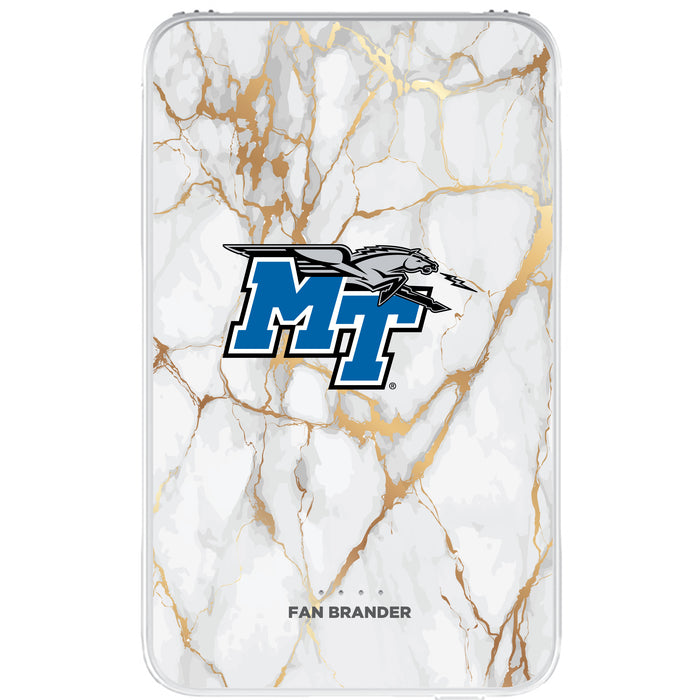 Fan Brander 10,000 mAh Portable Power Bank with Middle Tennessee State Blue Raiders Whate Marble Design