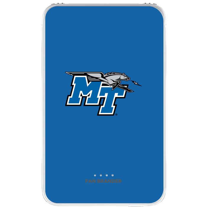 Fan Brander 10,000 mAh Portable Power Bank with Middle Tennessee State Blue Raiders Primary Logo on Team Background