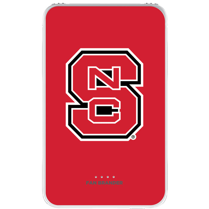 Fan Brander 10,000 mAh Portable Power Bank with NC State Wolfpack Primary Logo on Team Background