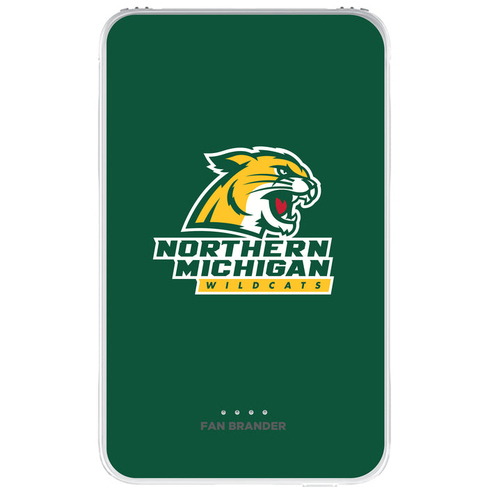 Fan Brander 10,000 mAh Portable Power Bank with Northern Michigan University Wildcats Primary Logo on Team Background