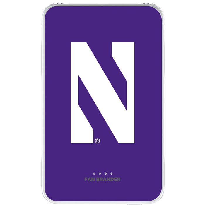 Fan Brander 10,000 mAh Portable Power Bank with Northwestern Wildcats Primary Logo on Team Background